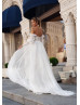 Off Shoulder Beaded Lace Satin Wedding Dress